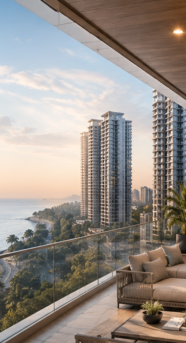 Sea-facing luxury apartment view